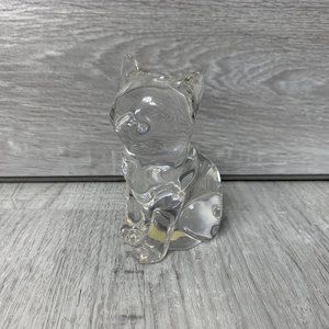 3/$25 German Crystal Cat Figurine Paper Weight 3.5in